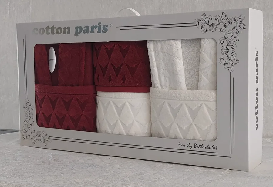 Cotton Paris premium kısmi kadife bornoz seti