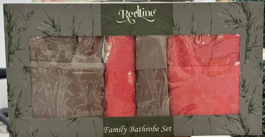 Redline VIP bambu jakarlı aile bornoz seti